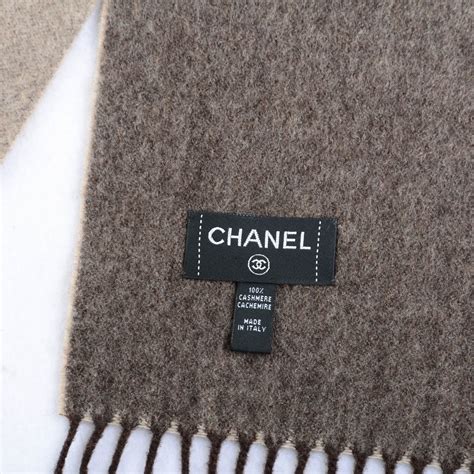 vintage chanel chain scarf|Chanel brown cashmere scarf.